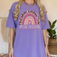 Special Education Shirt Teacher SPED Leopard Boho Rainbow Women's Comfort Colors T-Shirt Violet