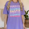 Sped Caffeinate Advocate Laminate Educate Teacher Women's Comfort Colors T-Shirt Violet Sped Caffeinate Advocate Laminate Educate Teacher Women's Comfort Colors T-Shirt Violet