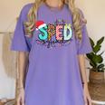 SPED Squad Special Education Teacher Autism Christmas Women Women's Comfort Colors T-Shirt Violet