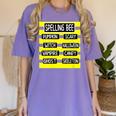 Spelling Bee Pun Halloween Costume For Teachers Women's Comfort Colors T-Shirt Violet