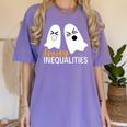 Spooky Inequalities Ghosts Halloween Math Teacher Women's Comfort Colors T-Shirt Violet Spooky Inequalities Ghosts Halloween Math Teacher Women's Comfort Colors T-Shirt Violet