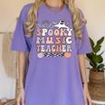 Spooky Music Teacher Halloween Music Teaching Men Women Women's Comfort Colors T-Shirt Violet Spooky Music Teacher Halloween Music Teaching Men Women Women's Comfort Colors T-Shirt Violet
