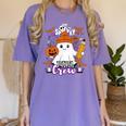 Spooky Para Crew Ghost Halloween Paraprofessional Teacher Women's Comfort Colors T-Shirt Violet Spooky Para Crew Ghost Halloween Paraprofessional Teacher Women's Comfort Colors T-Shirt Violet