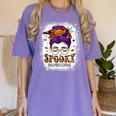 Spooky Paraprofessional Life Halloween Messy Bun Teacher For Men Women Women's Comfort Colors T-Shirt Violet Spooky Paraprofessional Life Halloween Messy Bun Teacher For Men Women Women's Comfort Colors T-Shirt Violet