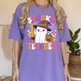 Spooky Teacher Ghost Pencil Teach Halloween Teacher Women's Comfort Colors T-Shirt Violet Spooky Teacher Ghost Pencil Teach Halloween Teacher Women's Comfort Colors T-Shirt Violet