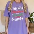 Students Saying 6-7 67 Six Seven Teacher Christmas Women's Comfort Colors T-Shirt Violet