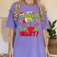 My Students Stole My Heart Teacher Holiday Merry Christmas Women's Comfort Colors T-Shirt Violet My Students Stole My Heart Teacher Holiday Merry Christmas Women's Comfort Colors T-Shirt Violet