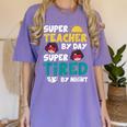 Super Hero Teacher Superheroes Women's Comfort Colors T-Shirt Violet Super Hero Teacher Superheroes Women's Comfort Colors T-Shirt Violet