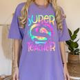 Super Teacher Back To School Apple Tie Dye First Day Women's Comfort Colors T-Shirt Violet Super Teacher Back To School Apple Tie Dye First Day Women's Comfort Colors T-Shirt Violet