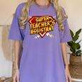 Super Teacher's Assistant Educational Superhero Women's Comfort Colors T-Shirt Violet Super Teacher's Assistant Educational Superhero Women's Comfort Colors T-Shirt Violet