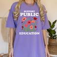Support Public Education Cute Floral Teacher Red For Ed Women's Comfort Colors T-Shirt Violet Support Public Education Cute Floral Teacher Red For Ed Women's Comfort Colors T-Shirt Violet