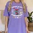 I Survived 100 Days Of School Teacher Kids Cat Lover Women's Comfort Colors T-Shirt Violet