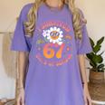 I Survived 67 Days Of School Groovy Retro Teachers Girls Women's Comfort Colors T-Shirt Violet