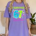 I Survived 67 Days Of School 67 Meme Science Teacher Women's Comfort Colors T-Shirt Violet I Survived 67 Days Of School 67 Meme Science Teacher Women's Comfort Colors T-Shirt Violet