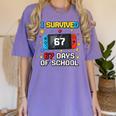 I Survived 67 Days Of School 67 Teacher Squad Matching Women's Comfort Colors T-Shirt Violet