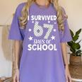 I Survived 67 Days Of School Teachers Students Women's Comfort Colors T-Shirt Violet