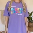 Sustantivo Maestra Fabulosa Adjetivo Spanish Teacher Women's Comfort Colors T-Shirt Violet