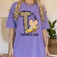 T Is For Teacher’s Aide Back To First Day Of School Leopard Men Women Girls Kids Women's Comfort Colors T-Shirt Violet T Is For Teacher’s Aide Back To First Day Of School Leopard Men Women Girls Kids Women's Comfort Colors T-Shirt Violet