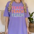 Teach Compassion Kindness Confidence For Teacher Women's Comfort Colors T-Shirt Violet Teach Compassion Kindness Confidence For Teacher Women's Comfort Colors T-Shirt Violet