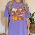 I Teach The Coolest Pumpkins In The Patch Teacher Halloween Women's Comfort Colors T-Shirt Violet I Teach The Coolest Pumpkins In The Patch Teacher Halloween Women's Comfort Colors T-Shirt Violet