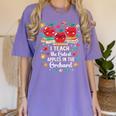 I Teach The Cutest Apples In The Orchard Cute Fall Teacher Women's Comfort Colors T-Shirt Violet I Teach The Cutest Apples In The Orchard Cute Fall Teacher Women's Comfort Colors T-Shirt Violet