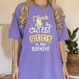 I Teach The Cutest Bees In The Beehive Kindergarten Teacher Women's Comfort Colors T-Shirt Violet