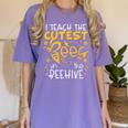 I Teach The Cutest Bees In The Beehive Teacher Women's Comfort Colors T-Shirt Violet I Teach The Cutest Bees In The Beehive Teacher Women's Comfort Colors T-Shirt Violet