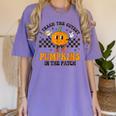 I Teach The Cutest Pumpkins In The Patch Groovy Teacher Fall Women's Comfort Colors T-Shirt Violet