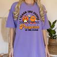 I Teach The Cutest Pumpkins In The Patch Halloween Teacher For Men Women Kids Women's Comfort Colors T-Shirt Violet I Teach The Cutest Pumpkins In The Patch Halloween Teacher For Men Women Kids Women's Comfort Colors T-Shirt Violet