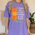 I Teach The Cutest Pumpkins In Patch Pre-K Halloween Teacher Women's Comfort Colors T-Shirt Violet