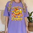 I Teach The Cutest Pumpkins In The Patch Teacher Halloween Women's Comfort Colors T-Shirt Violet I Teach The Cutest Pumpkins In The Patch Teacher Halloween Women's Comfort Colors T-Shirt Violet