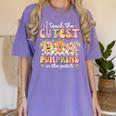 I Teach The Cutest Pumpkins In The Patch Teacher Retro Women's Comfort Colors T-Shirt Violet I Teach The Cutest Pumpkins In The Patch Teacher Retro Women's Comfort Colors T-Shirt Violet