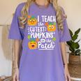 I Teach The Cutest Pumpkins In The Patch Teacher Women's Comfort Colors T-Shirt Violet I Teach The Cutest Pumpkins In The Patch Teacher Women's Comfort Colors T-Shirt Violet
