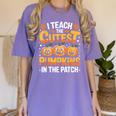 I Teach The Cutest Pumpkins Shirt Teachers Halloween Women's Comfort Colors T-Shirt Violet I Teach The Cutest Pumpkins Shirt Teachers Halloween Women's Comfort Colors T-Shirt Violet