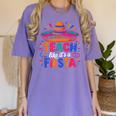 Teach Like It'S A Fiesta Teachers Sombrero Cinco De Mayo Women's Comfort Colors T-Shirt Violet Teach Like It'S A Fiesta Teachers Sombrero Cinco De Mayo Women's Comfort Colors T-Shirt Violet