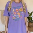 Teach Them Love Them Watch Them Grow Retro Teacher Floral Women's Comfort Colors T-Shirt Violet
