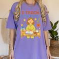I Teach In My Pajamas Crayon Home School Teacher PJs Women's Comfort Colors T-Shirt Violet