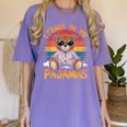 I Teach In My Pajamas Teacher Sunset Bear Retro Women's Comfort Colors T-Shirt Violet