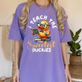 I Teach The Sweetest Duckies Teacher Rubber Duck Teaching Women's Comfort Colors T-Shirt Violet I Teach The Sweetest Duckies Teacher Rubber Duck Teaching Women's Comfort Colors T-Shirt Violet