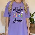 I Teach Tiny Humans About Jesus Sunday School Teacher Women's Comfort Colors T-Shirt Violet