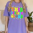 This Teacher 80s 90s Teachers's Day Glows Last Day Of School Women's Comfort Colors T-Shirt Violet