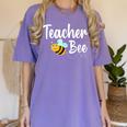 Teacher Bee Bumblebee Back To School Women's Comfort Colors T-Shirt Violet Teacher Bee Bumblebee Back To School Women's Comfort Colors T-Shirt Violet