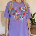 Teacher Christmas Alphabet Back To School Holiday Learning Women's Comfort Colors T-Shirt Violet Teacher Christmas Alphabet Back To School Holiday Learning Women's Comfort Colors T-Shirt Violet
