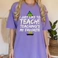 Teacher Christmas Teaching Is My Favorite Women's Comfort Colors T-Shirt Violet