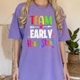Teacher Early Childhood Education Preschool Head Start Crew Women's Comfort Colors T-Shirt Violet Teacher Early Childhood Education Preschool Head Start Crew Women's Comfort Colors T-Shirt Violet
