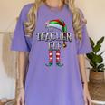 The Teacher Elf Shirt Matching Family Christmas Elf Men Women Kids Women's Comfort Colors T-Shirt Violet