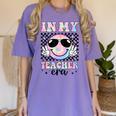 In My Teacher Era Groovy Tie Dye Back To School Cute Teacher Women's Comfort Colors T-Shirt Violet In My Teacher Era Groovy Tie Dye Back To School Cute Teacher Women's Comfort Colors T-Shirt Violet