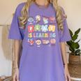 Teacher Groovy Play Is Learning Back To School Women's Comfort Colors T-Shirt Violet
