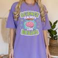 Teacher Halloween Costume Science Teachers Love Brains Women's Comfort Colors T-Shirt Violet