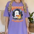 Teacher Halloween Ghost Reading Book Animal Boooks Are Women's Comfort Colors T-Shirt Violet